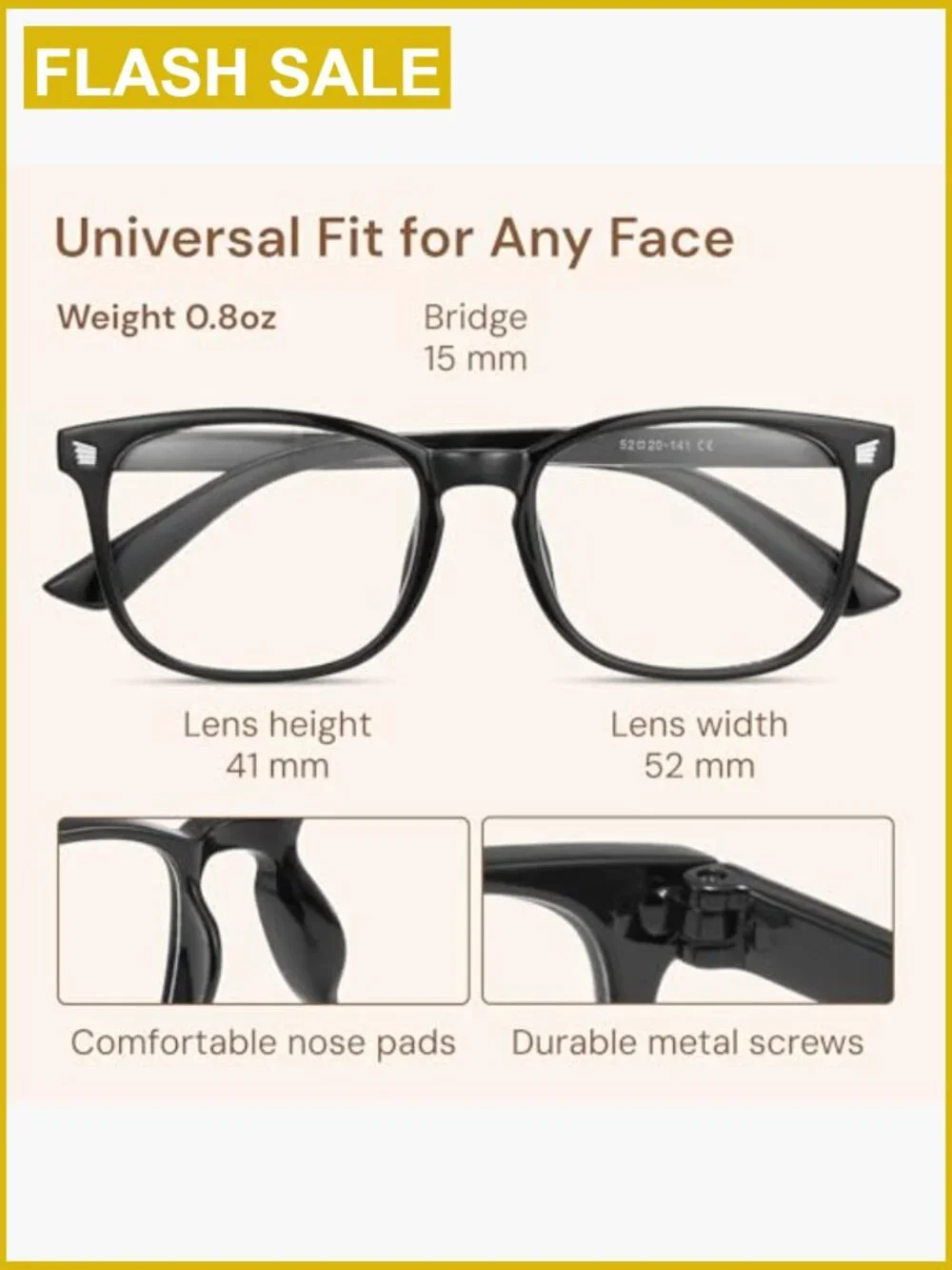 Blue Light Blocking Computer Glasses for Women - Lightweight TR90 Frame - UV400
